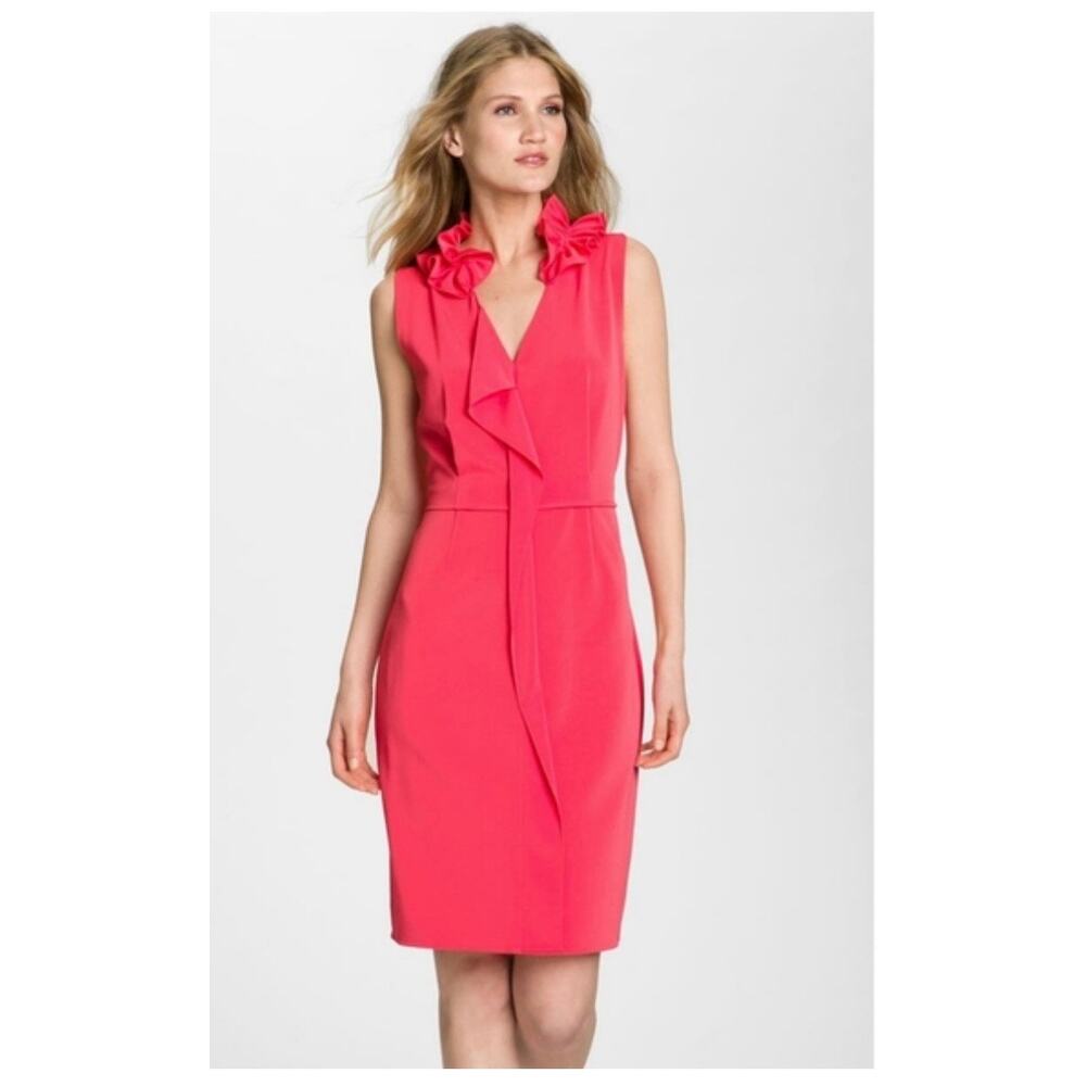 Elie Tahari 12 coral dress beautiful